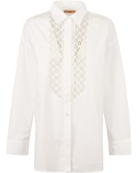 Ermanno Scervino - Lace Paneled Oversize Shirt - Lyst
