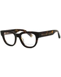 Philipp Plein - Eyeglasses Square Full Rim, Shiny Havana Frame And Clear Demo Lenses Lens Vpp146M0722 - Lyst