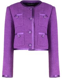 Dolce & Gabbana - Tweed Jacket With Front Pockets Cotton Blazers - Lyst