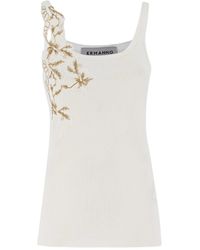 ERMANNO FIRENZE - Floral-Lace Sleeveless Tank Top - Lyst