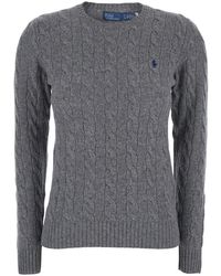 Polo Ralph Lauren - Crewneck Sweater With Pony Embroidery, Wool Tops - Lyst