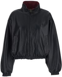 Balenciaga - Leather Jacket High Collar Lamb Coat - Lyst