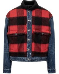 DSquared² - Denim Jacket And Check Pattern - Lyst