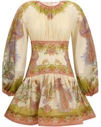 Zimmermann - Indra Mini Dress Cotton; Silk; Metal Fibers - Lyst