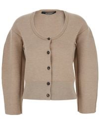 Jacquemus - 'Le Gilet Doppio' Cardigan With Round Neck And Ribbed Trims - Lyst