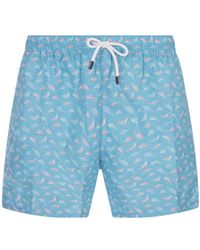 Fedeli - Light Swim Shorts With Multicolour Dolphin Pattern - Lyst