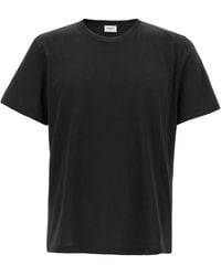 Saint Laurent - Round Neck T-Shirt - Lyst