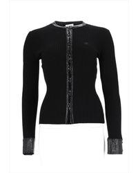 Courreges - Ribbed Knit Button-Front Cardigan - Lyst