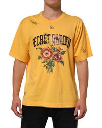 Dolce & Gabbana - Secret Graden Floral Cotton Crewneck T-Shirt - Lyst