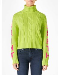 Mc2 Saint Barth - Fluo Turtleneck Braided Sweater - Lyst