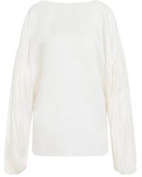 Khaite - The Quico Puff-Sleeved Blouse - Lyst