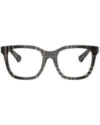 Burberry - Eyeglasses Square Full Rim, Check Frame And Clear Demo Lens Be24554199 - Lyst