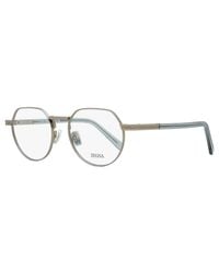 ZEGNA - Rounded Geometric Eyeglasses Ez5286 015 Matte Ruthenium- 51Mm Ruthenium/ Metal/Plastic (Acetate) - Lyst