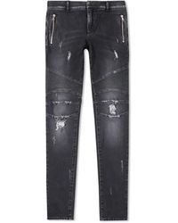 Balmain - Cotton Denim Jeans - Lyst