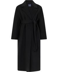 Max Mara - Long Belted Coat Virgin Wool - Lyst