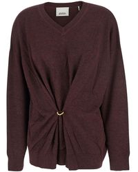 Isabel Marant - V-Neck Sweater With Ring Detail - Lyst