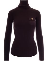 Elisabetta Franchi - Dolcevita Logo Dark Chocolate - Lyst