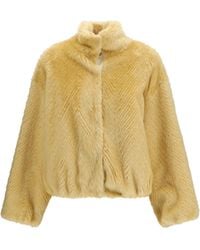 forte_forte - Chevron Faux Fur Bomber Jacket Modacrylic - Lyst