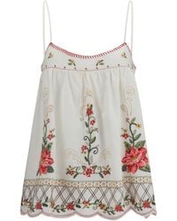 FARM Rio - Floral Embroidered Top Linen; Viscose - Lyst