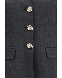 Self-Portrait - Wool Collarless Jacket Polyester - Lyst