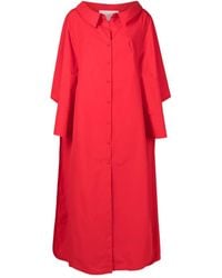 Valentino - Cape-Detail Cotton Maxi Dress - Lyst