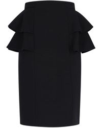 Valentino - Virgin Wool And Silk Midi Skirt - Lyst