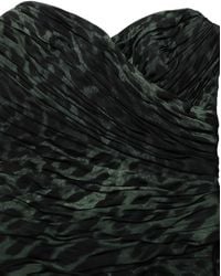 Dolce & Gabbana - Green Leopard Print Bustier Draped Midi Dress - Lyst