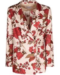 Alberto Biani - Floral Print Double-breasted Dinner Jacket - Lyst