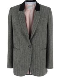 forte_forte - Jacket Single-Breasted Velvet Collar Polyester Blazers - Lyst