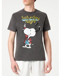 Mc2 Saint Barth - Cotton T-Shirt With Snoopy Dancer Print Peanuts Special Edition - Lyst