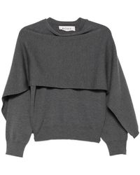 Rohe - Cape-Overlay Knitted Sweater - Lyst