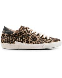Philippe Model - Prsx Low Leopard-Print Paris Sneakers - Lyst