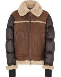 Moncler - Short Down Jacket Nappa & Shearling Calfskin Padded - Lyst