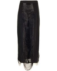 Alexander McQueen - Midi Skirtwith Drapped Threads - Lyst