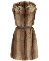 Pinko - Galearis Faux Fur Hooded Vest - Lyst