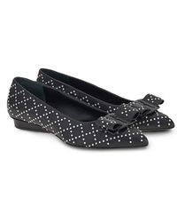 Ferragamo - Viva Rhinestone-Embellished Flat Pumps - Lyst