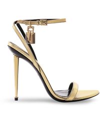 Tom Ford - Laminated Leather Sandals With Iconic Padlock - Lyst