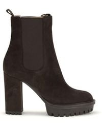 Gianvito Rossi - Barry Suede Ankle Boots - Lyst