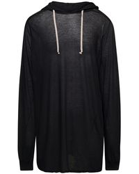 Rick Owens - Hoodie With Coulisse Long Sleeves - Lyst