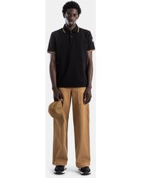 Moncler - Camel Cotton Wide-Leg Trousers Patch Pockets Leather Logo - Lyst