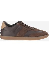 Tod's - Leather Sneakers And Suede Trainers - Lyst