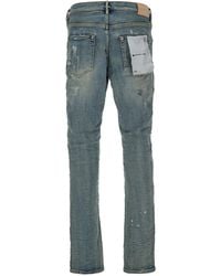 Purple Brand - Light Five Pockets Skinny Jeans With Paint Stains - Lyst