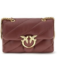 Pinko - Love Mini Puff Shoulder Bag Calf Leather Bos Taurus - Lyst