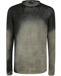 Avant Toi - Round Neck Linen Pullover With Shadows - Lyst