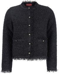 Gucci - Crewneck Jacket With Double G Logo Buttons - Lyst