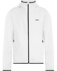 BOSS - Waterproof Hooded Jacket Polyester Raincoats - Lyst
