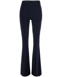 Elisabetta Franchi - Flare Pants Crepe Fabric Trousers - Lyst