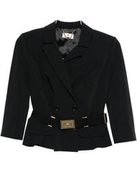 Elisabetta Franchi - Belted Double-Breasted Jacket - Lyst