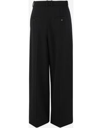Saint Laurent - Trousers High-Waisted Wide Leg Wool - Lyst