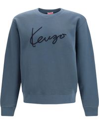 KENZO - Signature Embroidered Cotton Sweatshirt - Lyst
